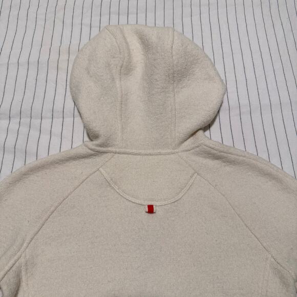Tracksmith Freya Hoodie merino wool blend full zip sweatshirt cream size XS - Picture 6 of 15